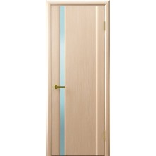 Дверь межкомнатная СИНАЙ 1 (Беленый дуб,стекло белое)